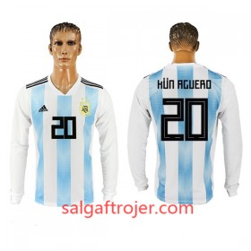 Argentina Fodboldtrøjer Kun Aguero 20 Hjemmebanesæt VM 2018 Langærmet